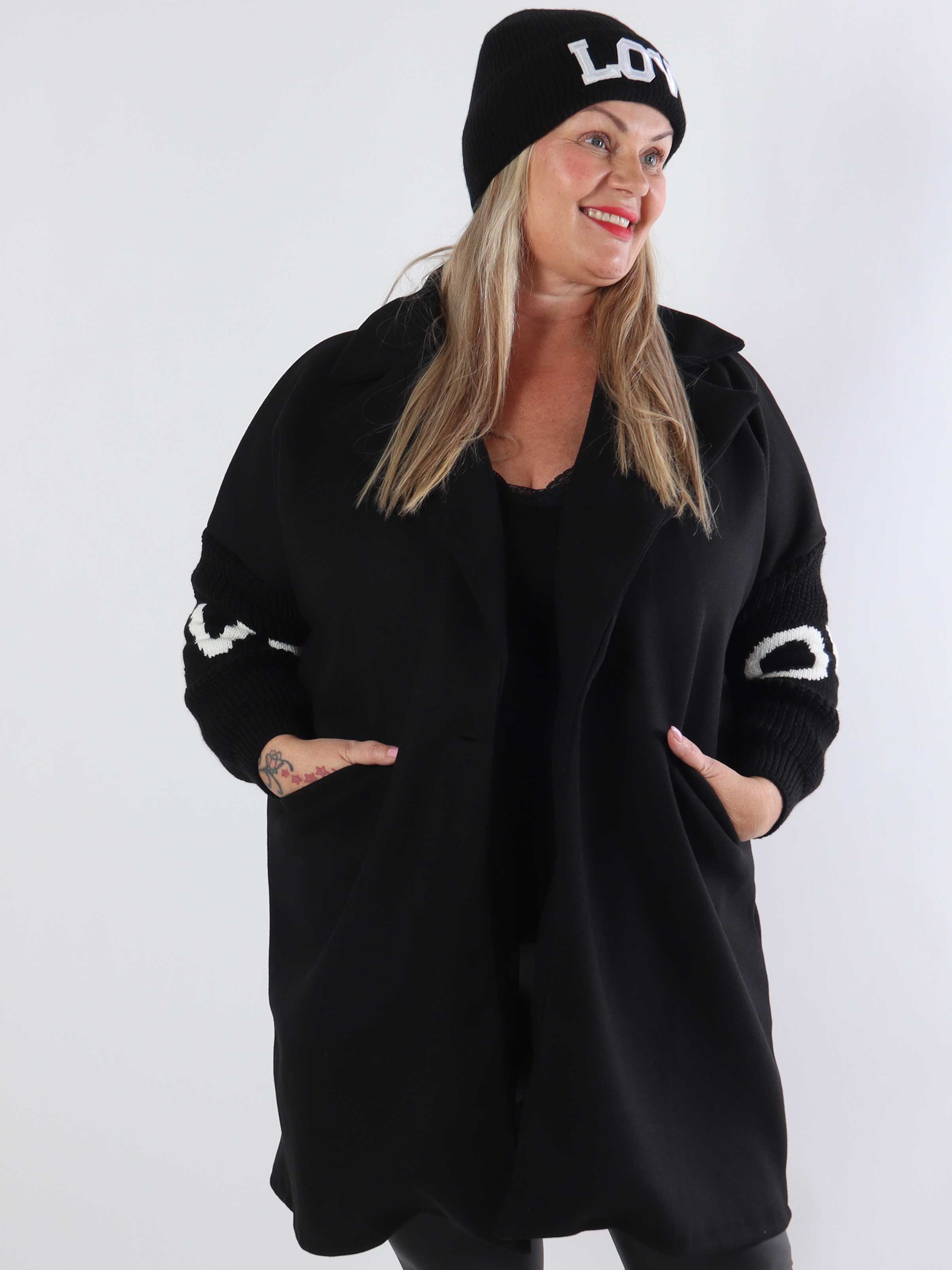 Debbie Short - Plus size-jacka med stickade ärmar